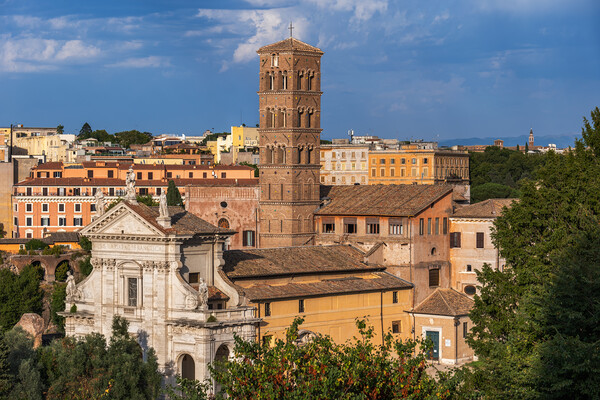 Rome Cityscape With Basilica di Santa Francesca Romana Picture Board by Artur Bogacki