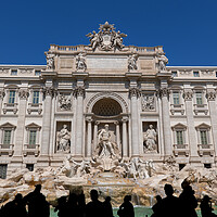 Buy canvas prints of Trevi Fountain and People Silhouette in Rome by Artur Bogacki