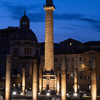 Buy canvas prints of Trajan Column In Rome By Night by Artur Bogacki