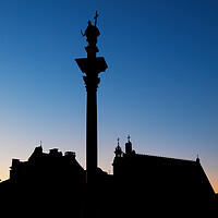 Buy canvas prints of Warsaw Old Town Silhouette Skyline At Dusk by Artur Bogacki