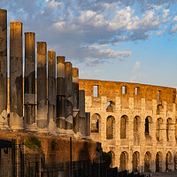 Buy canvas prints of Colosseum and Via Sacra Columns at Sunset by Artur Bogacki