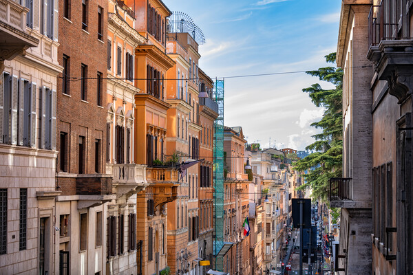 Buildings at Via delle Quattro Fontane Street in Rome Picture Board by Artur Bogacki