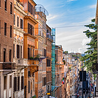 Buy canvas prints of Buildings at Via delle Quattro Fontane Street in Rome by Artur Bogacki