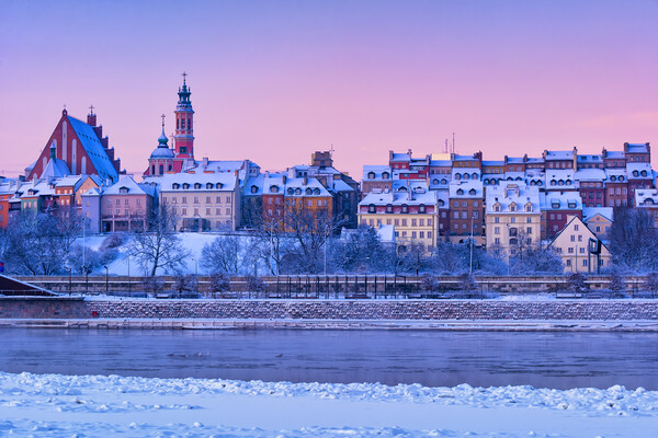City Of Warsaw On Winter Dawn Picture Board by Artur Bogacki