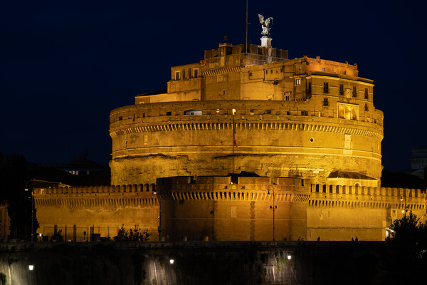 Castle of the Holy Angel In Rome by Night Picture Board by Artur Bogacki