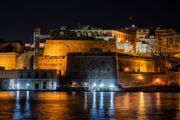 Old City Of Valletta In Malta By Night Picture Board by Artur Bogacki