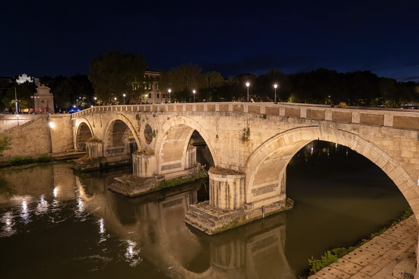 Ponte Sisto Bridge In Rome At Night Picture Board by Artur Bogacki