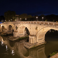 Buy canvas prints of Ponte Sisto Bridge In Rome At Night by Artur Bogacki
