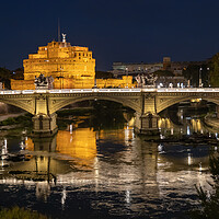 Buy canvas prints of Night at Tiber River in City of Rome by Artur Bogacki