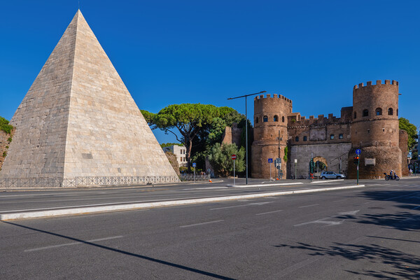 Pyramid of Cestius and San Paolo Gate in Rome Picture Board by Artur Bogacki