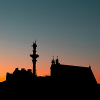 Buy canvas prints of Old Town Of Warsaw Twilight Silhouette by Artur Bogacki