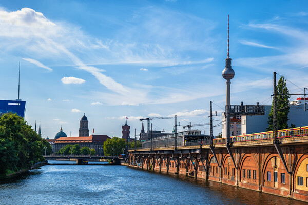 Berlin City skyline With Jannowitzbrucke Picture Board by Artur Bogacki