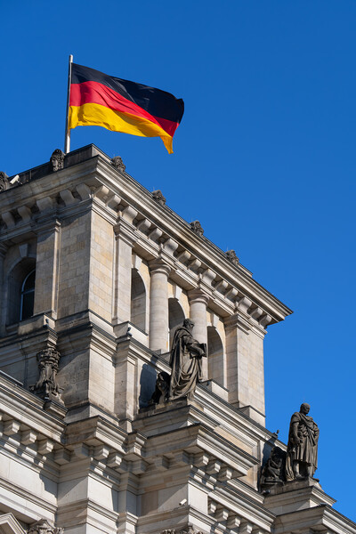 Reichstag And Flag Of Germany Picture Board by Artur Bogacki