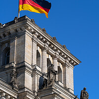 Buy canvas prints of Reichstag And Flag Of Germany by Artur Bogacki