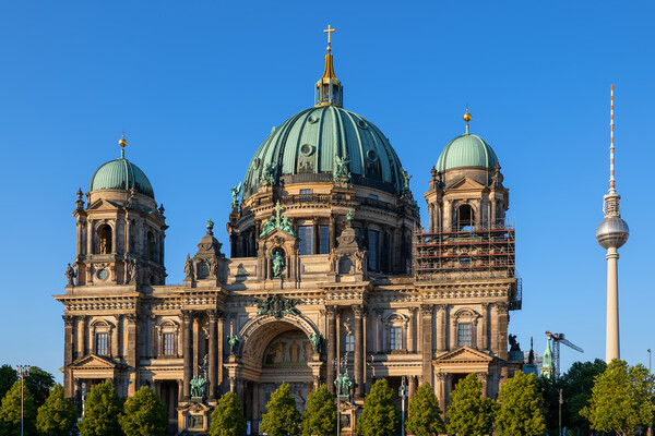 The Berlin Cathedral And TV Tower Picture Board by Artur Bogacki