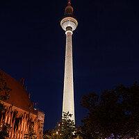 Buy canvas prints of Television Tower at Night in Berlin by Artur Bogacki