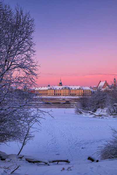 Royal Castle On Winter Dawn In Warsaw Picture Board by Artur Bogacki
