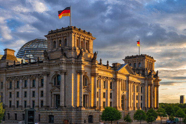 The Reichstag At Sunset In Berlin Picture Board by Artur Bogacki