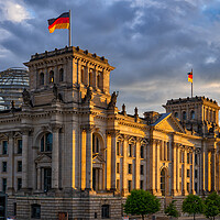 Buy canvas prints of The Reichstag At Sunset In Berlin by Artur Bogacki