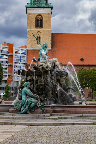 Neptune Fountain and St Mary Church Picture Board by Artur Bogacki