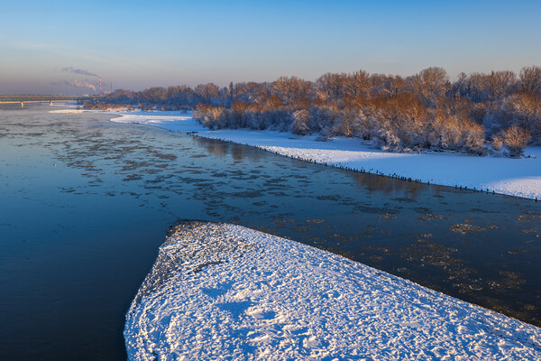 Winter At Vistula River In Warsaw Picture Board by Artur Bogacki