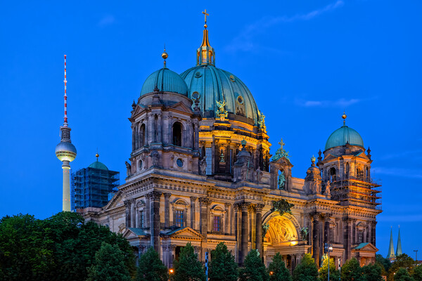 Berlin Cathedral At Night Picture Board by Artur Bogacki