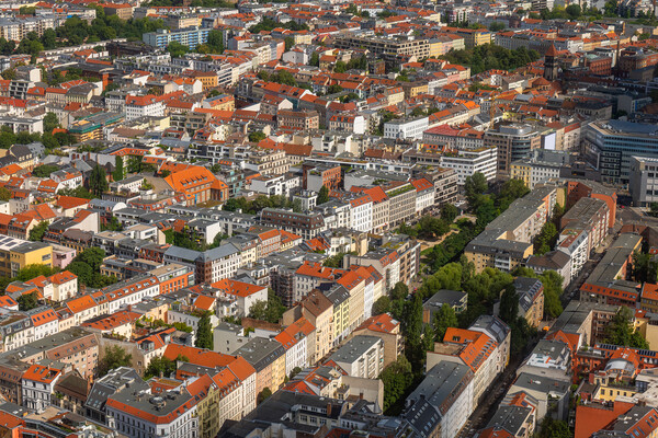 City Of Berlin Aerial View Cityscape Picture Board by Artur Bogacki