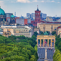Buy canvas prints of Berlin City Skyline With Brandenburg Gate by Artur Bogacki