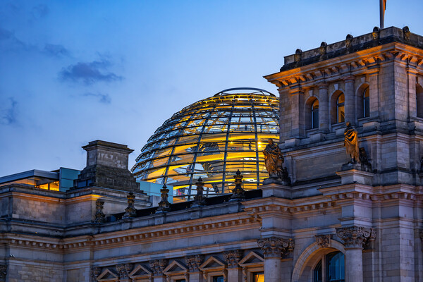 The Reichstag Dome At Dusk In Berlin Picture Board by Artur Bogacki