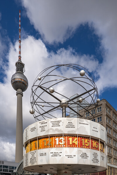 World Clock And TV Tower In Berlin Picture Board by Artur Bogacki