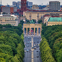Buy canvas prints of Brandenburg Gate In Berlin From Above by Artur Bogacki