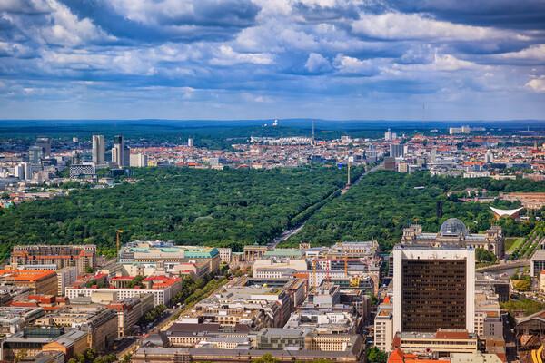 Berlin City Centre Aerial View In Germany Picture Board by Artur Bogacki