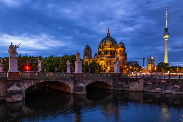 Evening Skyline Of Berlin With Cathedral Picture Board by Artur Bogacki