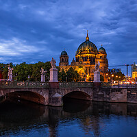 Buy canvas prints of Evening Skyline Of Berlin With Cathedral by Artur Bogacki