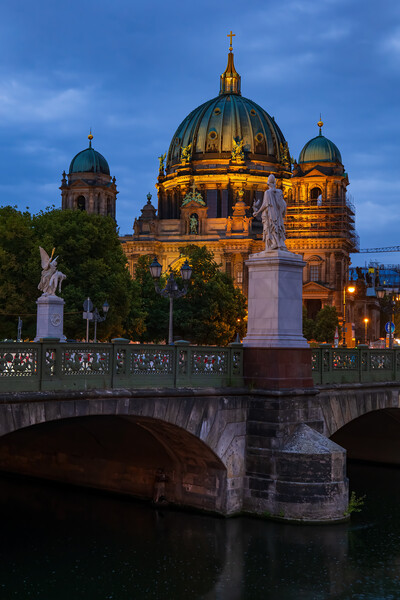 Berlin Cathedral And Schloss Bridge In Berlin Picture Board by Artur Bogacki