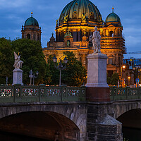 Buy canvas prints of Berlin Cathedral And Schloss Bridge In Berlin by Artur Bogacki