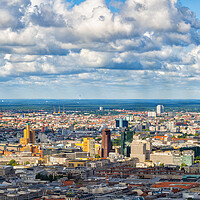 Buy canvas prints of Berlin City Downtown Aerial View Cityscape by Artur Bogacki