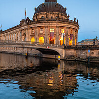 Buy canvas prints of Bode Museum In Berlin River View At Dusk by Artur Bogacki