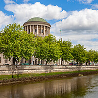 Buy canvas prints of  Four Courts And River Liffey In Dublin by Artur Bogacki