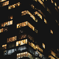 Buy canvas prints of Office Building Corporate Skyscraper At Night by Artur Bogacki