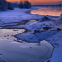 Buy canvas prints of Winter Dawn By The Vistula River In Warsaw by Artur Bogacki