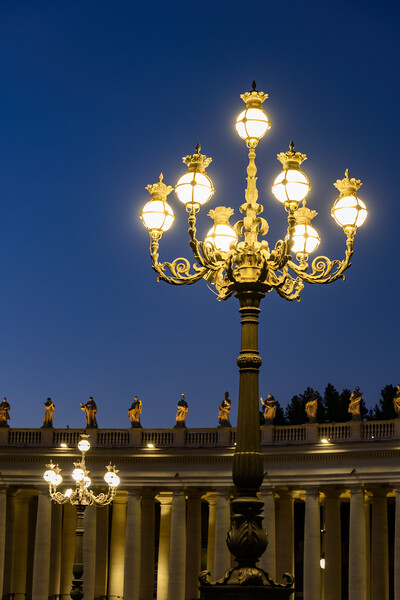 Ornate Lamp On St Peter Square In Vatican Picture Board by Artur Bogacki
