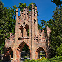 Buy canvas prints of Gothic Revival Belfry Gate In Ciechanow by Artur Bogacki