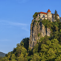 Buy canvas prints of Medieval Bled Castle On Rock by Artur Bogacki