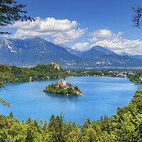 Buy canvas prints of Lake Bled Landscape With And Island In Slovenia by Artur Bogacki