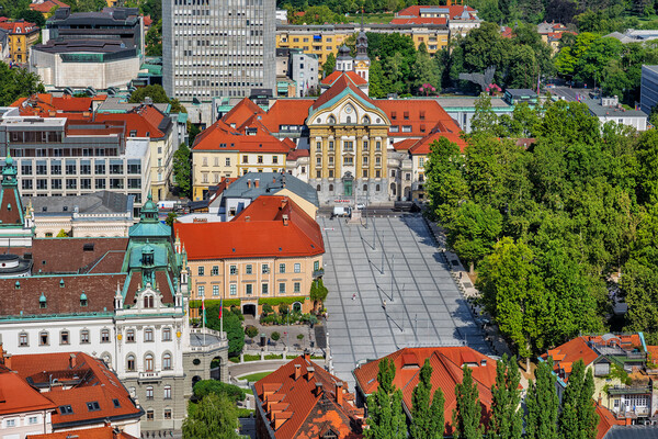 Congress Square In Ljubljana City Picture Board by Artur Bogacki