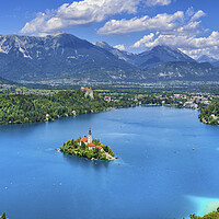 Buy canvas prints of Lake Bled Panorama In Slovenia by Artur Bogacki