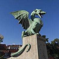 Buy canvas prints of Dragon Statue In Ljubljana by Artur Bogacki
