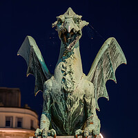 Buy canvas prints of Dragon At Night In Ljubljana by Artur Bogacki