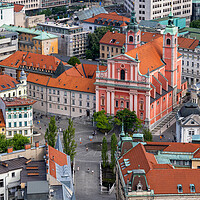 Buy canvas prints of Preseren Square In Ljubljana City From Above by Artur Bogacki